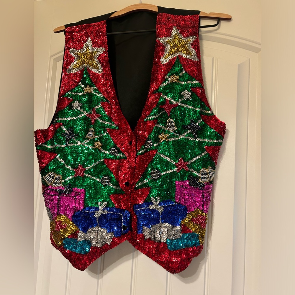 Vintage Sequin Christmas Vest